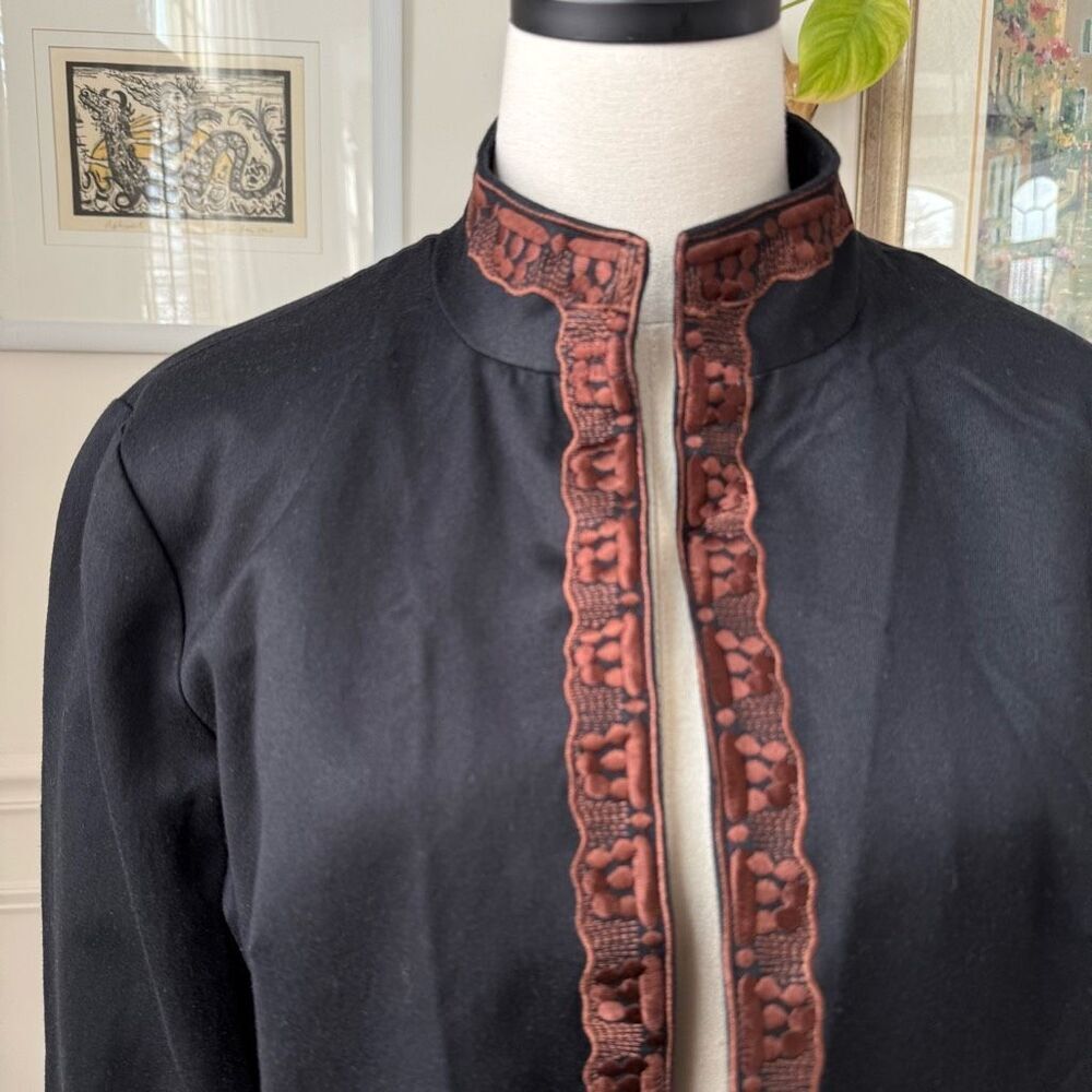NWT Coldwater Creek Black Brown Embroidered Jacket $100 16 - Picture 3 of 9